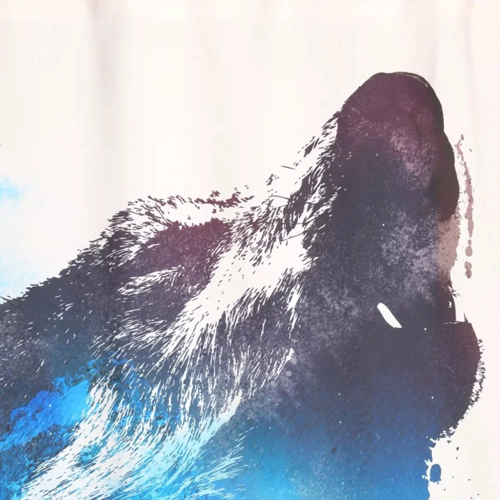 Robert Farkas For DENY Alone As A Wolf Shower Curtain / Urban Outfitters Z62-12